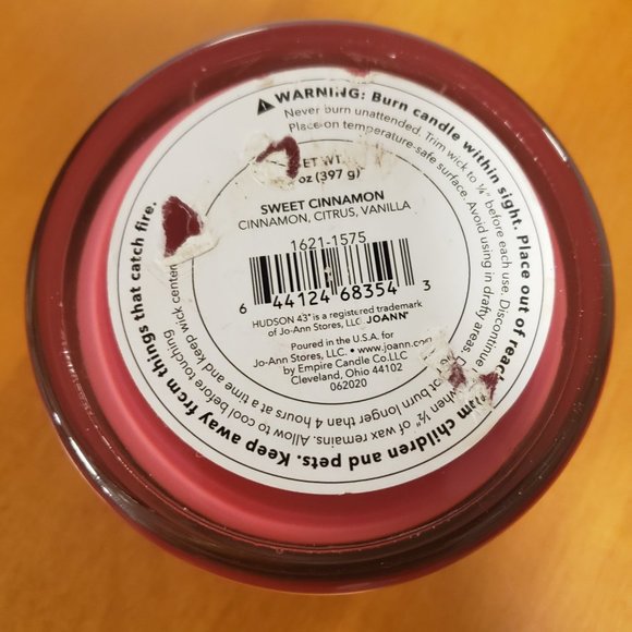 3 WICK CANDLE - SWEET CINNAMON 14oz /HUDSON 43 of JO-ANN STORES by EMPIRE CANDLE - Picture 3 of 4